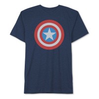Jem Marvel Captain America Shield T-Shirt, Heather Navy, XX-Large