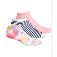 Jenni 3-pk. Tie-dyed Striped Socks Multipink Osfm