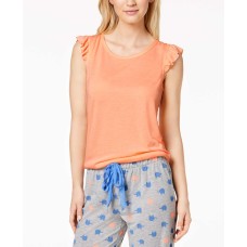 Jenni By Jennifer Moore Ruffle Cap Sleeve Tee (XS, Orange)