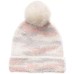 Jenni Fuzzy Jacquard Pom Pom Beanie Blush Grey One Size