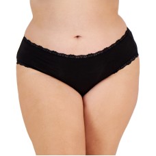 Jenni Plus Size Lace-Trim Hipster Underwear,Black, 1X