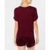  Soft Sweater Knit Pajama Top (Wine, XS)