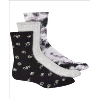 Jenni Women’s 3pk Daisy & Tie-Dyed Crew Socks