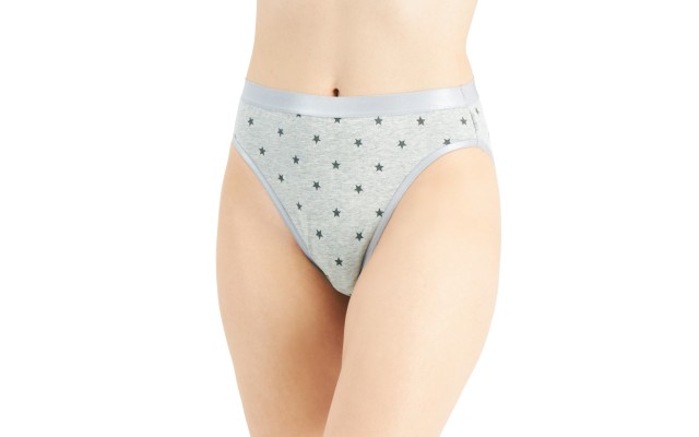  Women’s Hi-Cut Bikini Underwear, Gray, Large