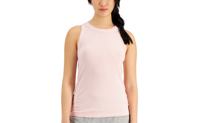  Women’s High-Neck Pajama Tank Top, Pink, Small