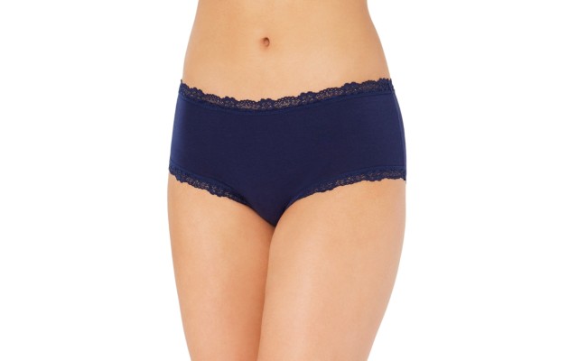  Women’s Lace Trim Hipster Underwear, Navy, XXXL