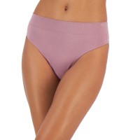 Jenni Women’s Seamless Ribbed Hi-Cut Thong, Antique Rose, XXL