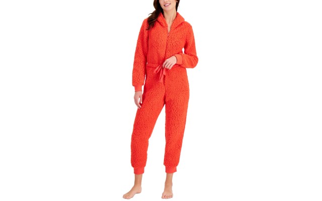 Women’s Sherpa Union Bodysuit, Red, X-Small