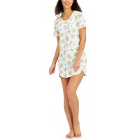 Jenni Women’s Short Sleeve Printed Sleep Shirt, Neon Floral, X-Small