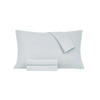 Jessica Sanders Washed Microfiber Solid 4 Pc. Sheet Set, California King Bedding, Gray