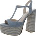  Womens Ameeka Denim Peep-Toe Platform Heels, 9.5M, Blue