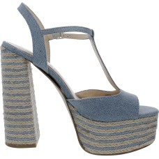Jessica Simpson Womens Ameeka Denim Peep-Toe Platform Heels, 9.5M, Blue