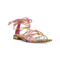 Jessica Simpson Women’s Chasca Ankle-Tie Lace-Up Sandals, Pink, 5M