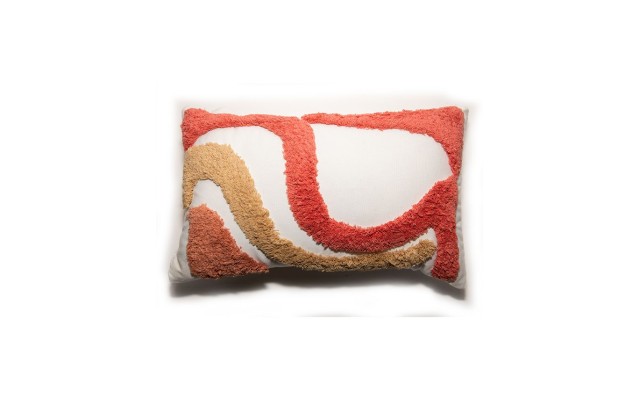  Abstract Shag Decorative Pillow, 20″ x 12″, Orange