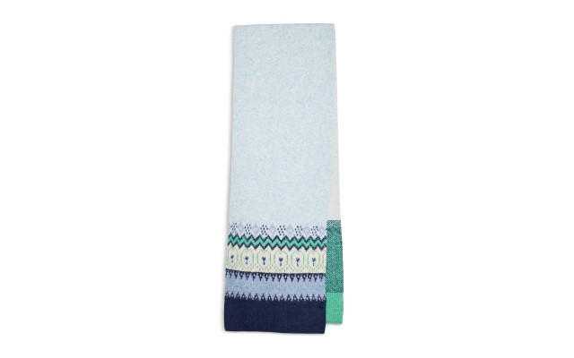  Women’s Knit Fair Isle Scarf, Blue Multi