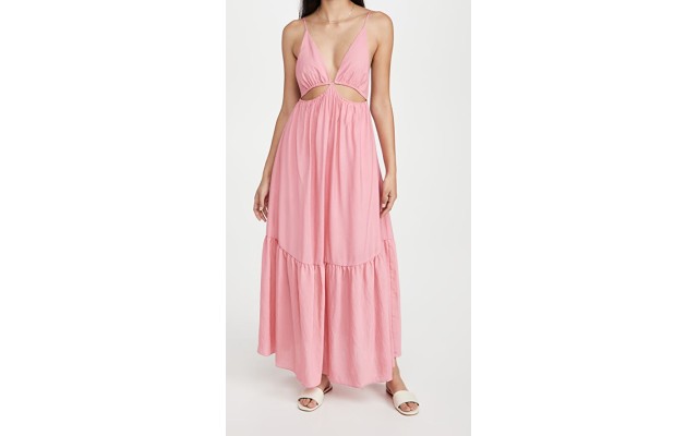  Women’s Calliope Solid Cutout Dress, Guava, Pink, Medium