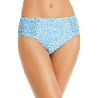 Jonathan Simkhai Women’s Clara Smocked Bikini Bottoms, Blue, Medium