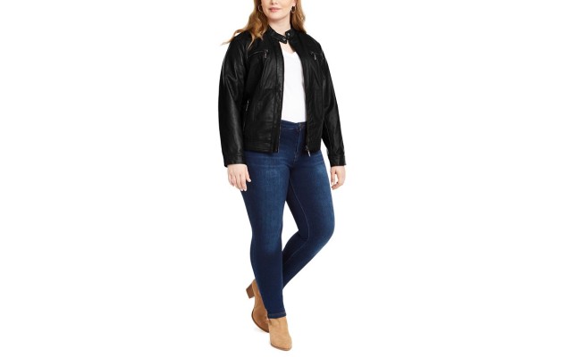  Trendy Plus Size Faux-leather Black XLarge