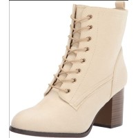 Journee Collection Women’s Ankle Boots and Booties, Bone, 10