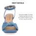  Womens Galinda Tru Comfort Foam Low Block Heel Sandals, Blue, 6.5M