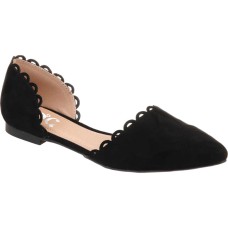 Journee Collection Womens Jezlin Pointed Toe Flat, Black, 6M