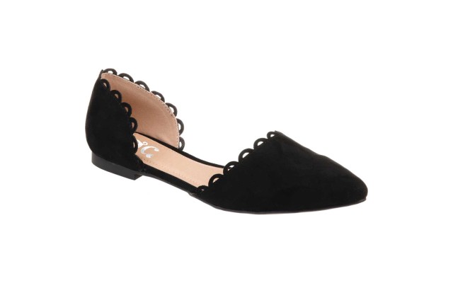  Womens Jezlin Pointed Toe Flat, Black, 6M