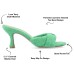  Womens Mannon Soft Terry Cloth Slip On Open Toe Pumps, Green, 8.5