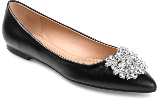  Women’s Renzo Jeweled Flats, Black, 8.5