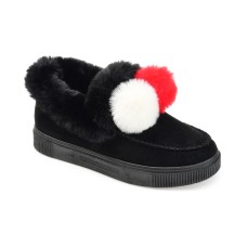 Journee Collection Womens Sunset Faux Fur Lined Flats, Black, 9M