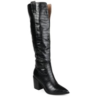 Journee Collection Women’s Therese Wide Calf Boots Shoes, Black, 9.5
