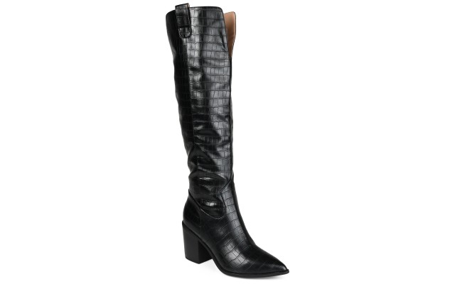  Women’s Therese Wide Calf Boots Shoes, Black, 9.5