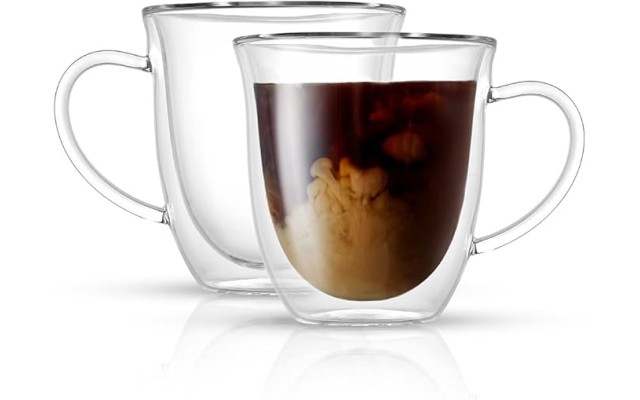  Serene Double Walled Insulated Glasses Coffee Mug (Set of 2) 13.5 Ounces