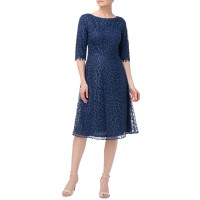 Js Collection Womens Sophia Embroidered Midi Dress, Blue/10
