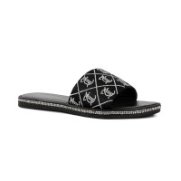 Juicy Couture Women’s Yogaa Embellished Logo Slides Women’s Shoes, Black, 8M