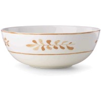 Kate Spade New York Sienna Lane Leaves Serve Bowl (White/Gold)
