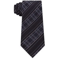Kenneth Cole Reaction Men’s Satin Modern Grid Slim Silk Tie (Black, 3″)