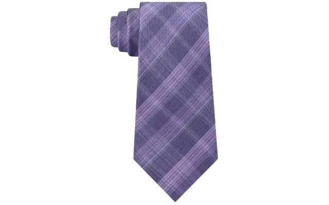 Reaction Men’s Slim Fine-Line Plaid Ties, Purple