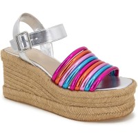 Kenneth Cole Women’s Women’s Shelby Wedge Sandal, Metallic Multi, 8