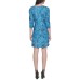  Womens Soft Corduroy Printed Dress, Blue/6