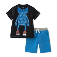 Kids Headquarters Baby Boys 2-Pc. Cotton Monster T-Shirt & Shorts Sets