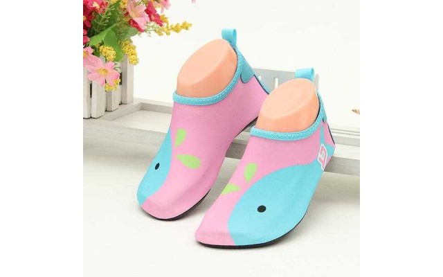 Kids Summer Non-Slip Lightweight Swim Water Shoes, Aqua Socks, Pool ; Beach Walking Shoes for Toddlers, Kids, Boys and Girls, Blue Whale, Big Kid 2.5/3