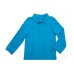  Boys Solid Cargo Polo Peruvian Cotton T-Shirt – Long Sleeve, Polo Neck With 3 Buttons, Williamsburg Blue, 2