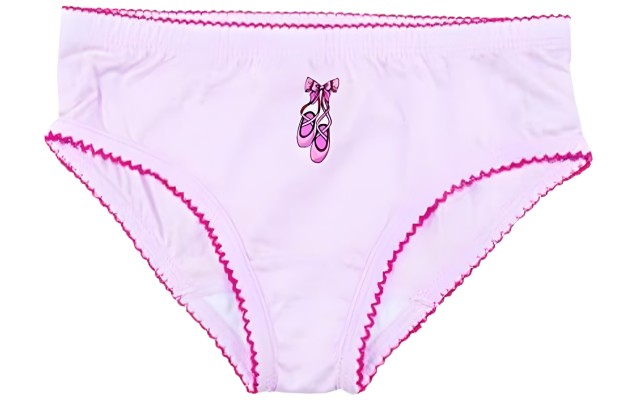  Girls Casual Ballerina Panties – Soft Cotton Briefs, Pull-On Closure, Pink Frost, 8