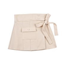 Kidsy Toddler Baby Girls Pleated Skirt – Peruvian Pima Cotton, Elastic Waist, Pull-On, Solid Colors