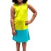  Toddler Girls Solid Colors Peruvian Cotton Tank Dress, Lime/Turquoise/Orange, 8