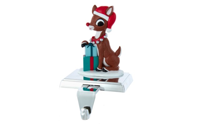 Kurt S. Adler 6.5″ Rudolph with Presents Stocking Holder Decoration