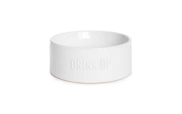  Pet Embossed Drink up Bowl (White)