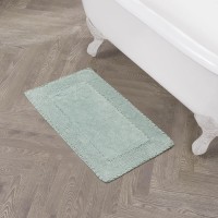 Laura Ashley Ruffled Cotton Bath Rug, 20″ X 34″ – Aqua