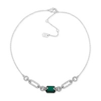 LAUREN Ralph Lauren 16 Stone Frontal Pendant Necklace (Navy)
