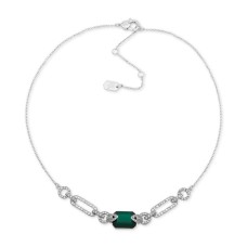 LAUREN Ralph Lauren 16 Stone Frontal Pendant Necklace (Navy)